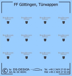 FF Göttingen, Türwappen, Schrift silber